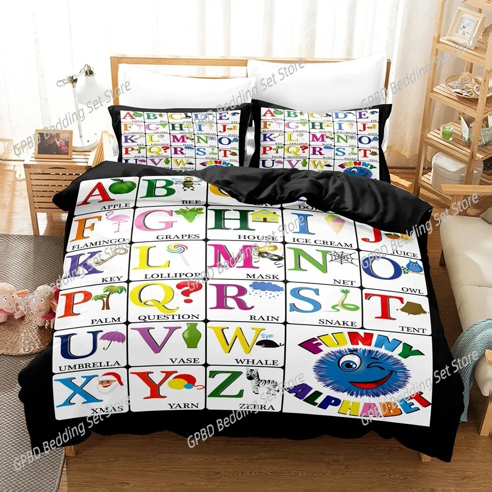 

New 3D Alphabet Lore Bedding Set Single Twin Full Queen King Size Bed Set Girls Boys Bedroom Duvet Cover Sets Anime Duvet Cover