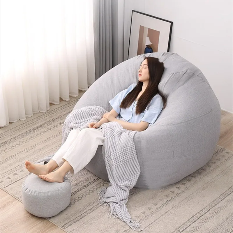 

European Gray Lazy Bean Bag Sofa Cheap Minimalist Nordic Modern Lazy Bean Bag Sofa Bubble Lounge Perezoso Divano Furniture Home
