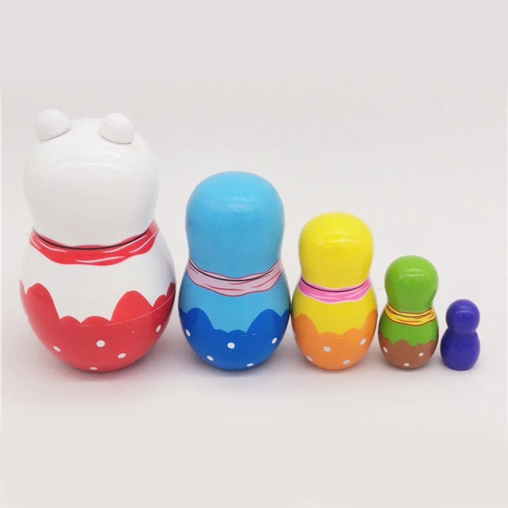 

5 Pcs Matryoshka Cartoon Nesting Toys Household Russian Wooden Stacking Chick