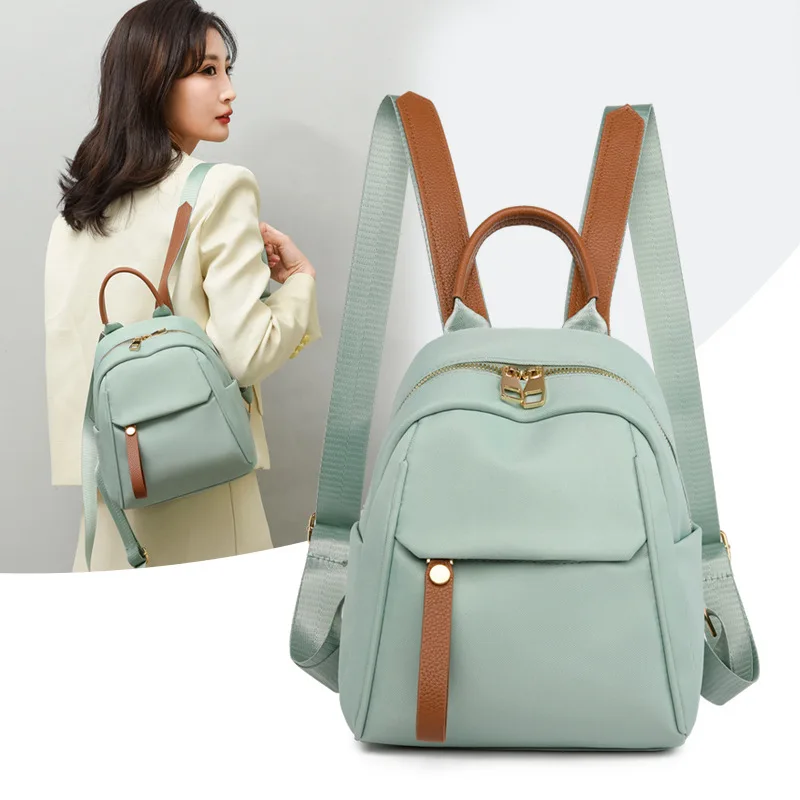 Fashion Woman Mini Backpack Waterproof Oxford Soft Handle Solid Multi-pocket Travel Zipper Feminina School Bags Laptop Backpack