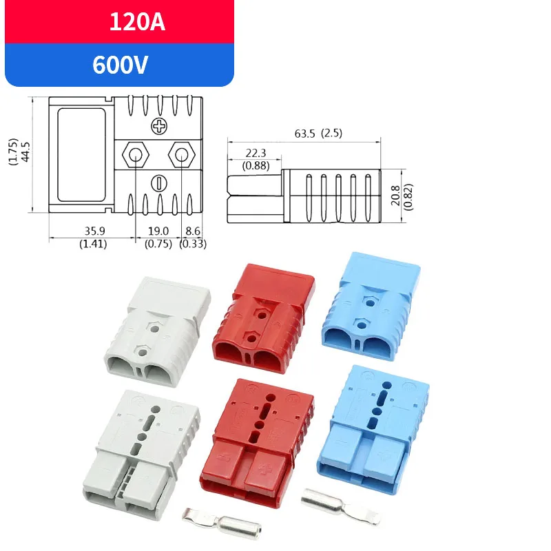 4 Pcs Battery Connector 120A 600V Battery Quick Connect/Disconnect For 2-6 AWG Cables For RV With 10-4 AWG Cables Support 600V