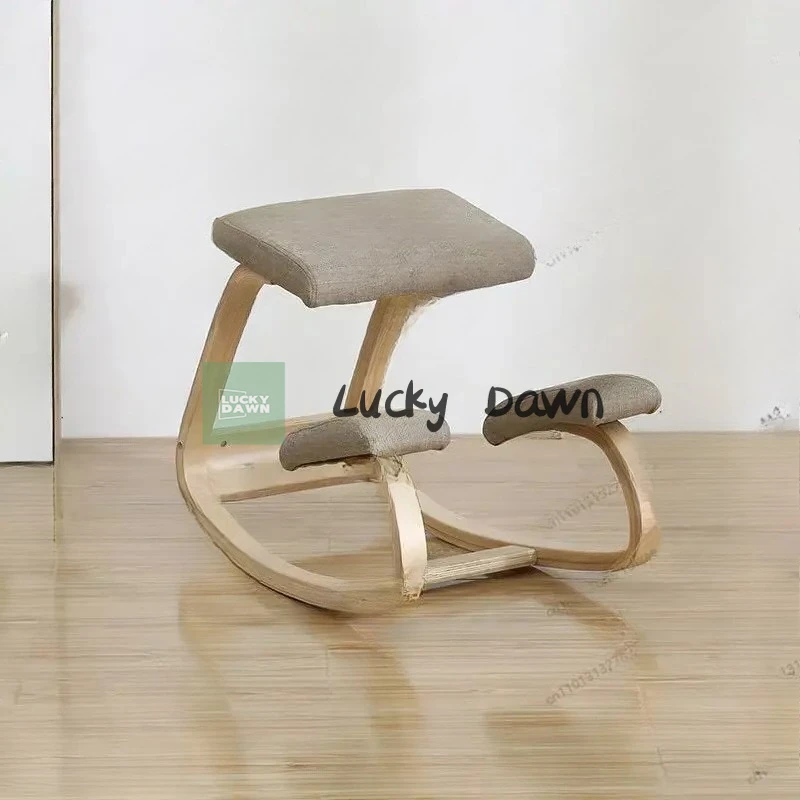 

Ergonomic Kneeling Chair Stool Thick Cushion Home Office Chair Improving Body Posture Rocking Wood Knee Computer Chair