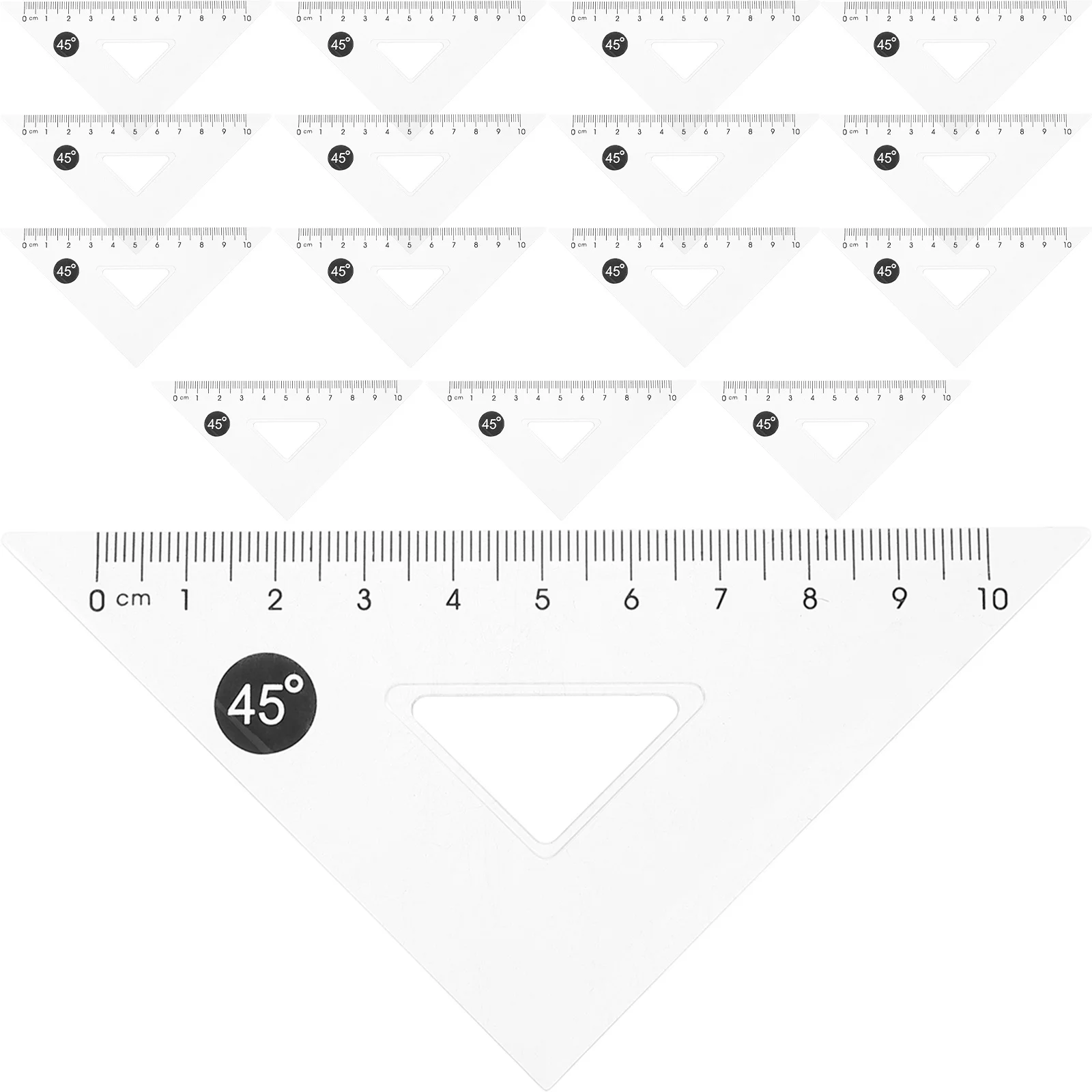 

12Pcs Measurement Tools Triangle Rulers Plastic Drawing Triangle Ruler Set for Classroom Studio Use Ruler Painting Set