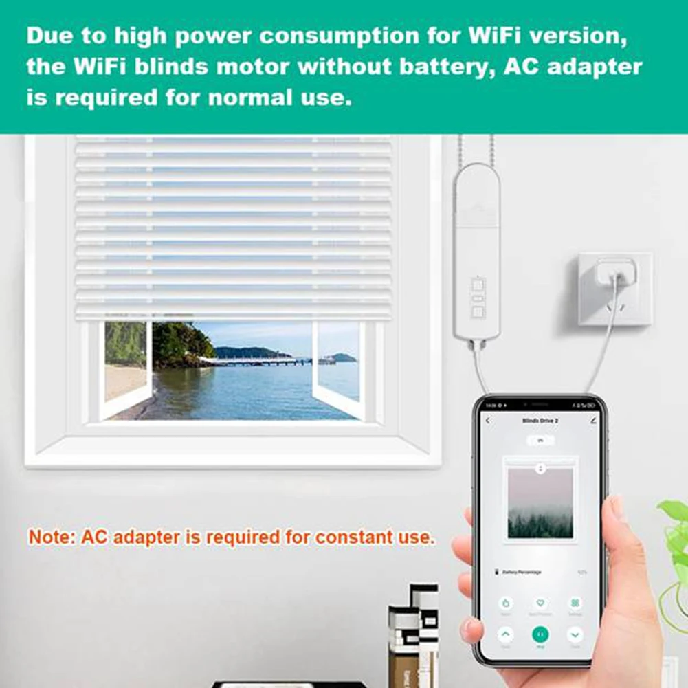 

New-DIY Motorized Roller Curtain Motor Tuya Smart Wifi Chain Roller Blinds Shutter Shade Drive With Remote US Plug
