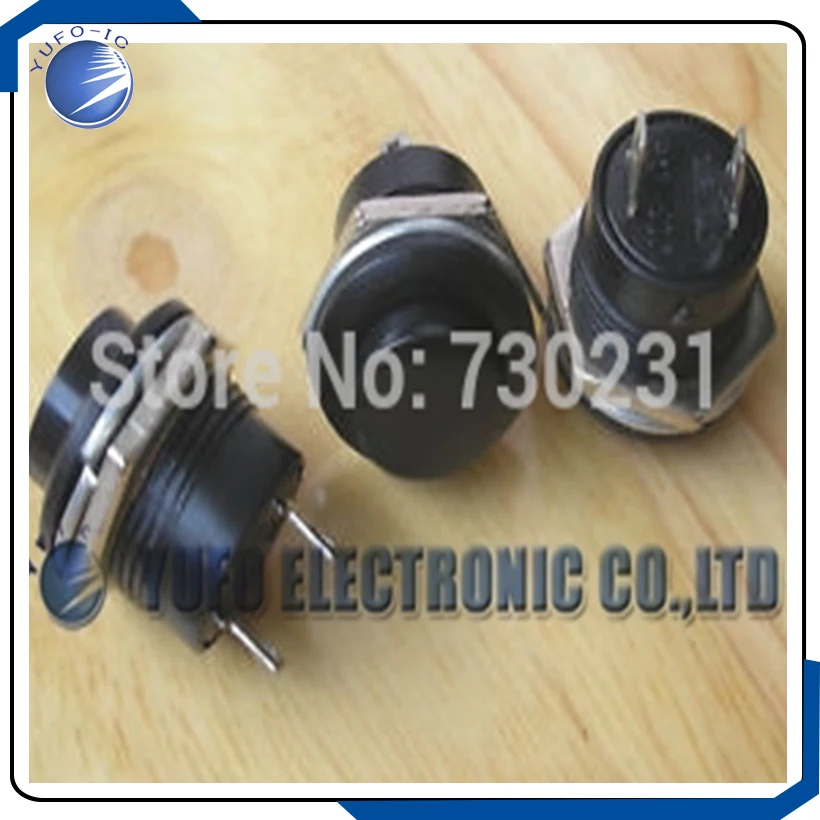 Free Shipping One Lot 12,BLACK Momentary Push-Button ON OFF Switch,507BK