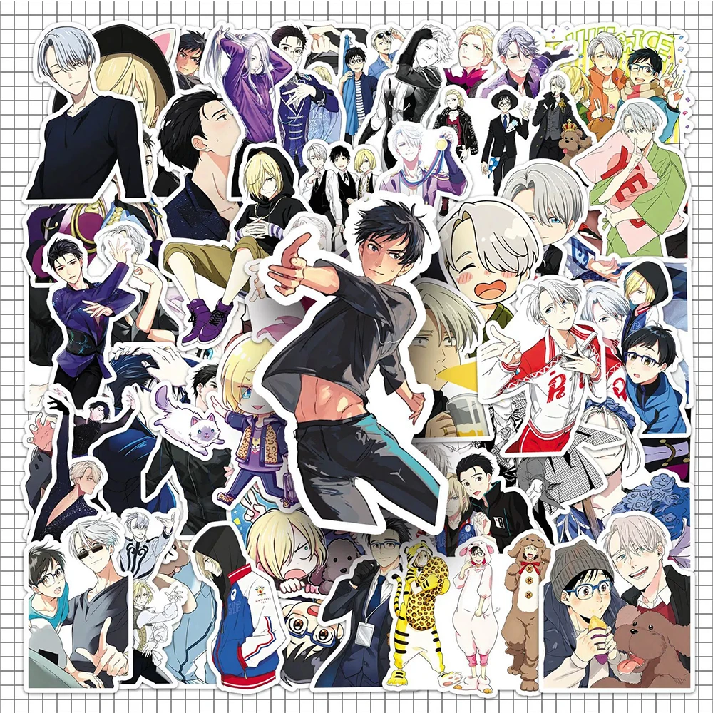 10/30/50pcs YURI!!! on ICE Anime Stickers Waterproof Graffiti Skateboard Laptop Water Bottle Cool Cartoon DIY Sticker Packs