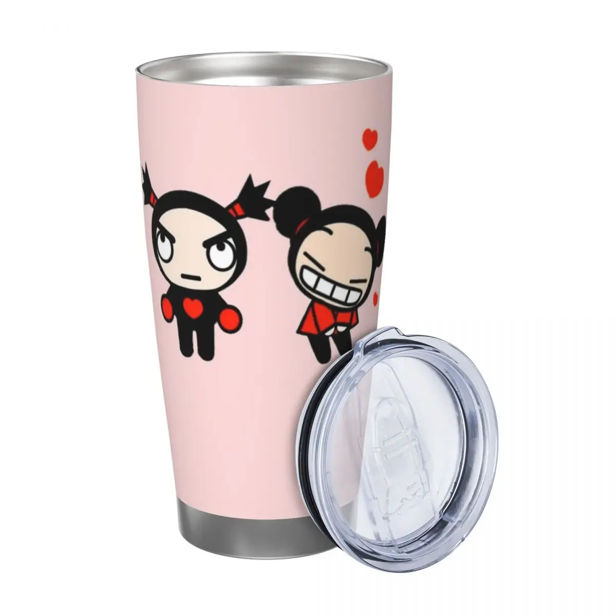 Cute Cartoon Pucca 20oz Stainless Steel Insulated Thermal Coffee Car Cup Cold Hot Mugs Vacuum Flask