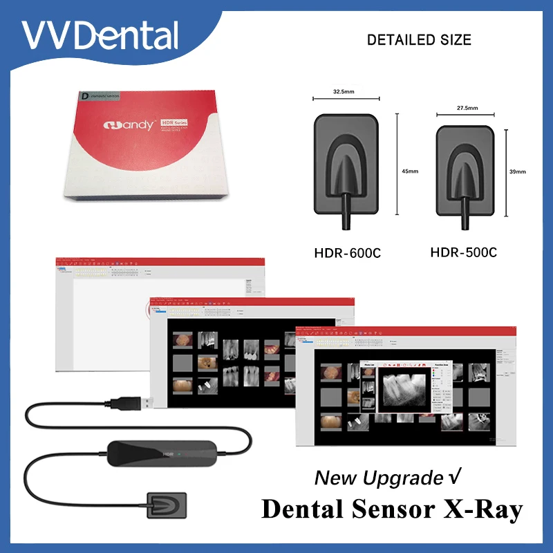 Dental RVG Sensor Intraoral Imaging System HD Image HDR500 HDR600 X Ray Radiovisiograph Digital Sensor Handy Dentisty Machines