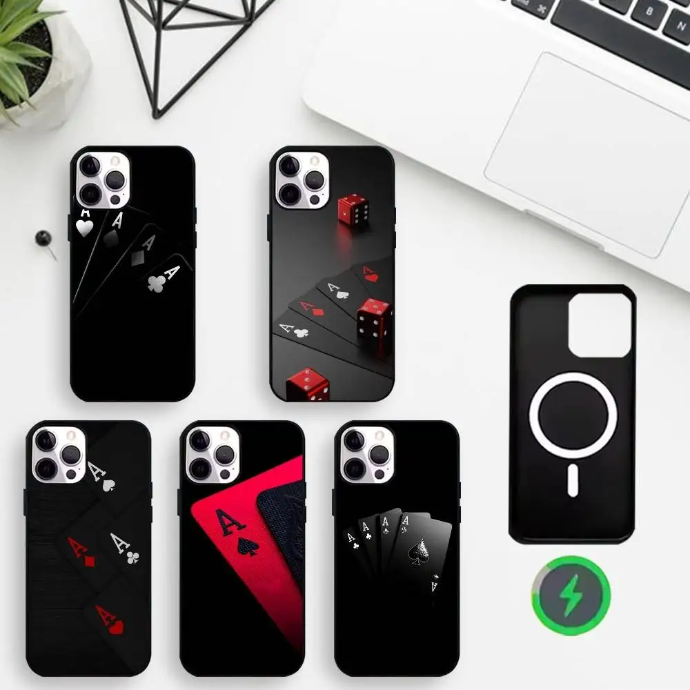 

Poker Phone Case For iPhone17,16,15,14,13,12,11 Plus,For Magnetic Wireless Charge Cover