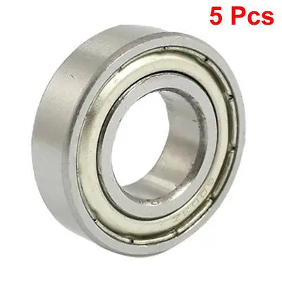 5 Pcs 6003Z 17 x 35 x 10mm Double Shield Metal Deep Groove Ball Bearings