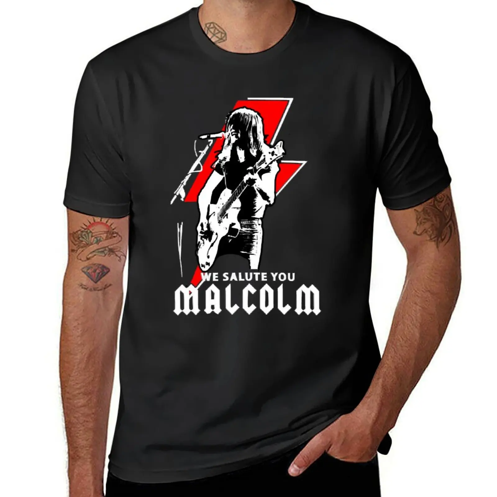 

Malcolm Young T-Shirt plus size tops funny shirt cotton shirts graphic tee vintage plain t shirts men