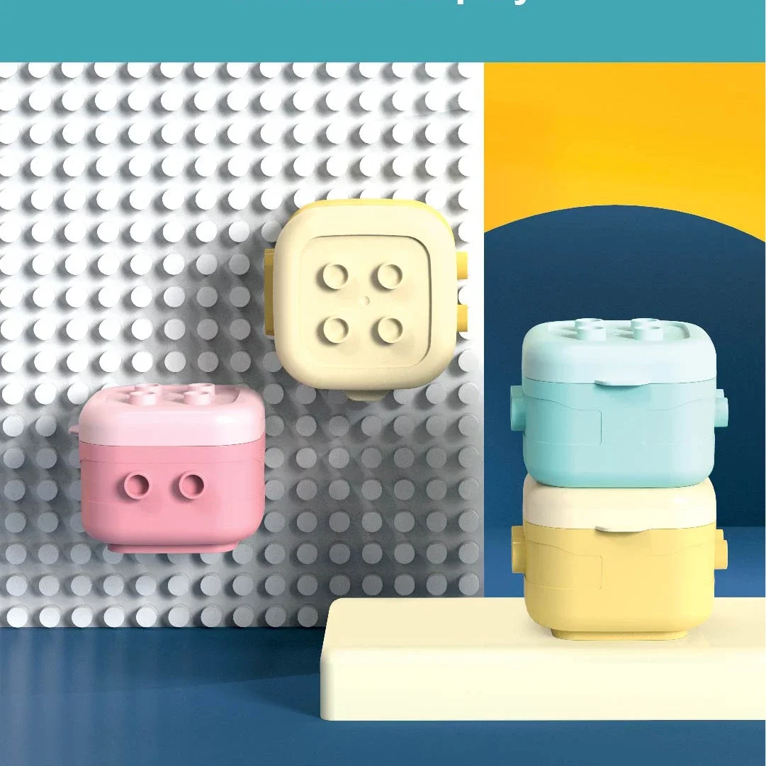 Wholesale Food Grade PP Plastic Building block design Baby Gifts Baby snack Food Storage Container