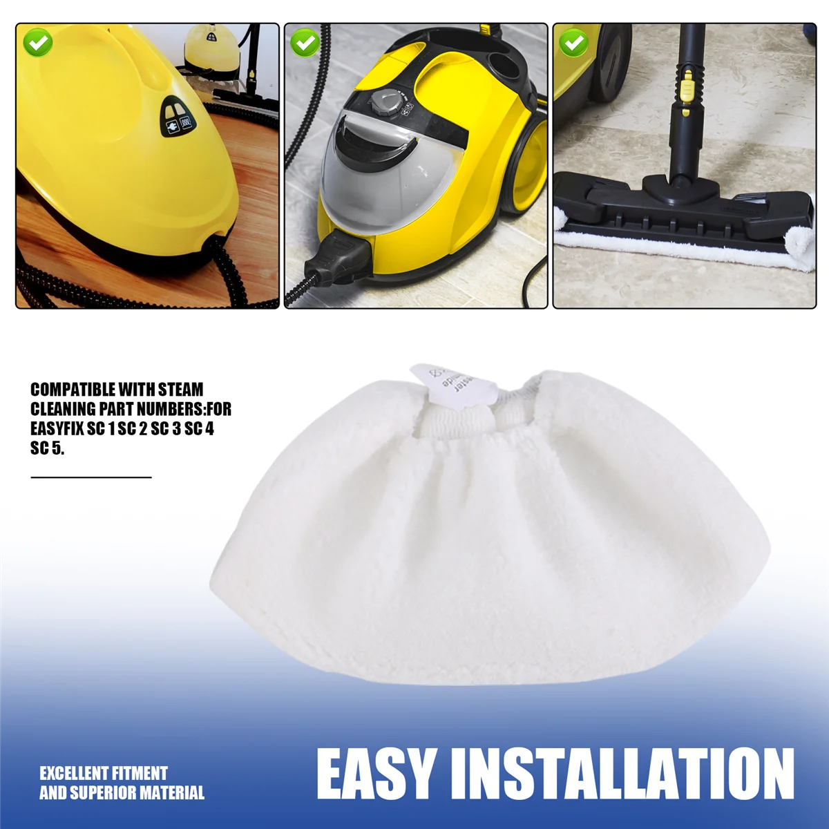 HOT Confezione da 8 coperture in spugna per utensili manuali, per ugelli manuali, per pulitore a vapore Karcher SC 2, SC 3, SC 4, SC 5