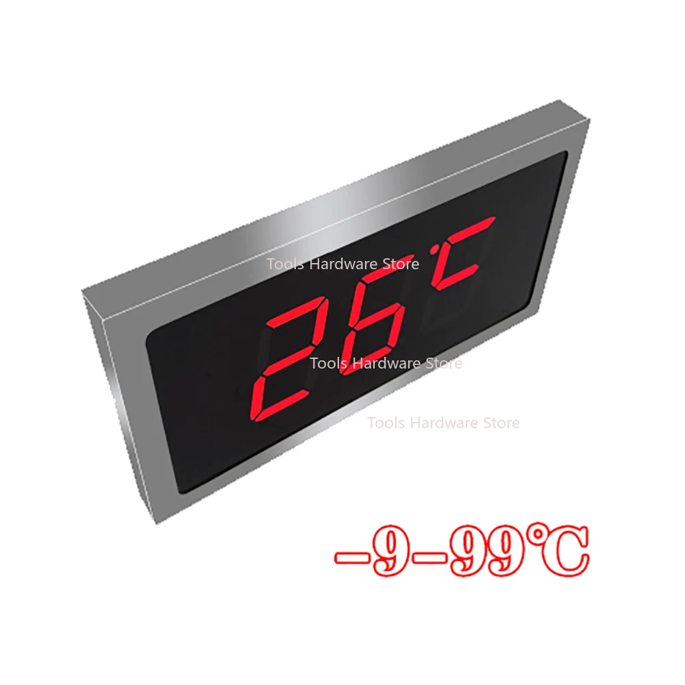 ميزان حرارة رقمي عالي الدقة بشاشة كبيرة - شاشة من الفولاذ المقاوم للصدأ 304 للفريزر وحوض السمك وحمام السباحة -9 ℃   إلى 99 ℃