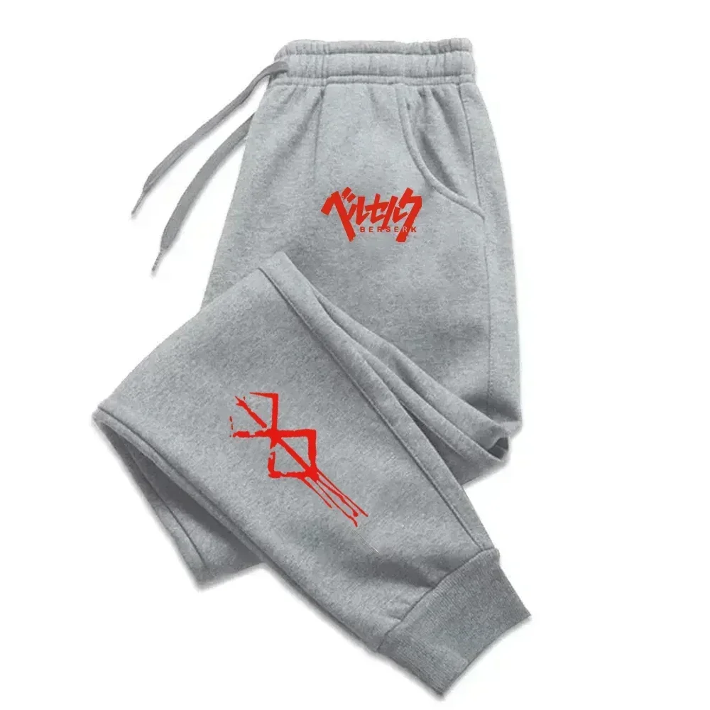 2025 الرجال Sweatpants انمي ياباني Berserk طباعة الصوف ركض للنساء بنطلون اللياقة البدنية تجريب الجري السراويل للجنسين S-3XL