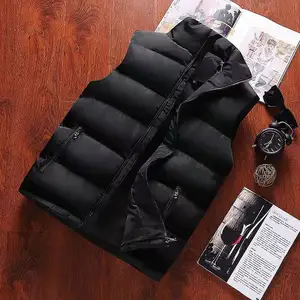 Schlankloser schlanker Fit Herren -Ärmel -Pufferjacke, weiße Ausübung, Hochkragen, Freizeitweste, heiße Jacke, Trends, Frühling, Herbst, Trends, 2023 10 Hauptverkaufsweste, die weiß - №6