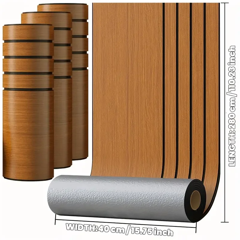 3D Retro Wood Grain Self-Adhesive Wallpaper PVC Peel and Stick  Wallpaper for Bedroom Living Room Background Wall Kitchen Decor