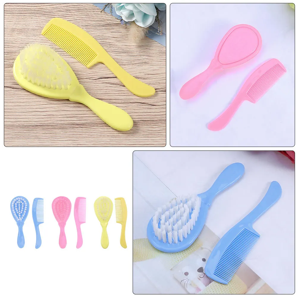 

6Pcs Baby Hair Washing Set Soft Brush Comb Gently Detangle Lightweight Portable Newborn Care Tool Baby Bathing Brush