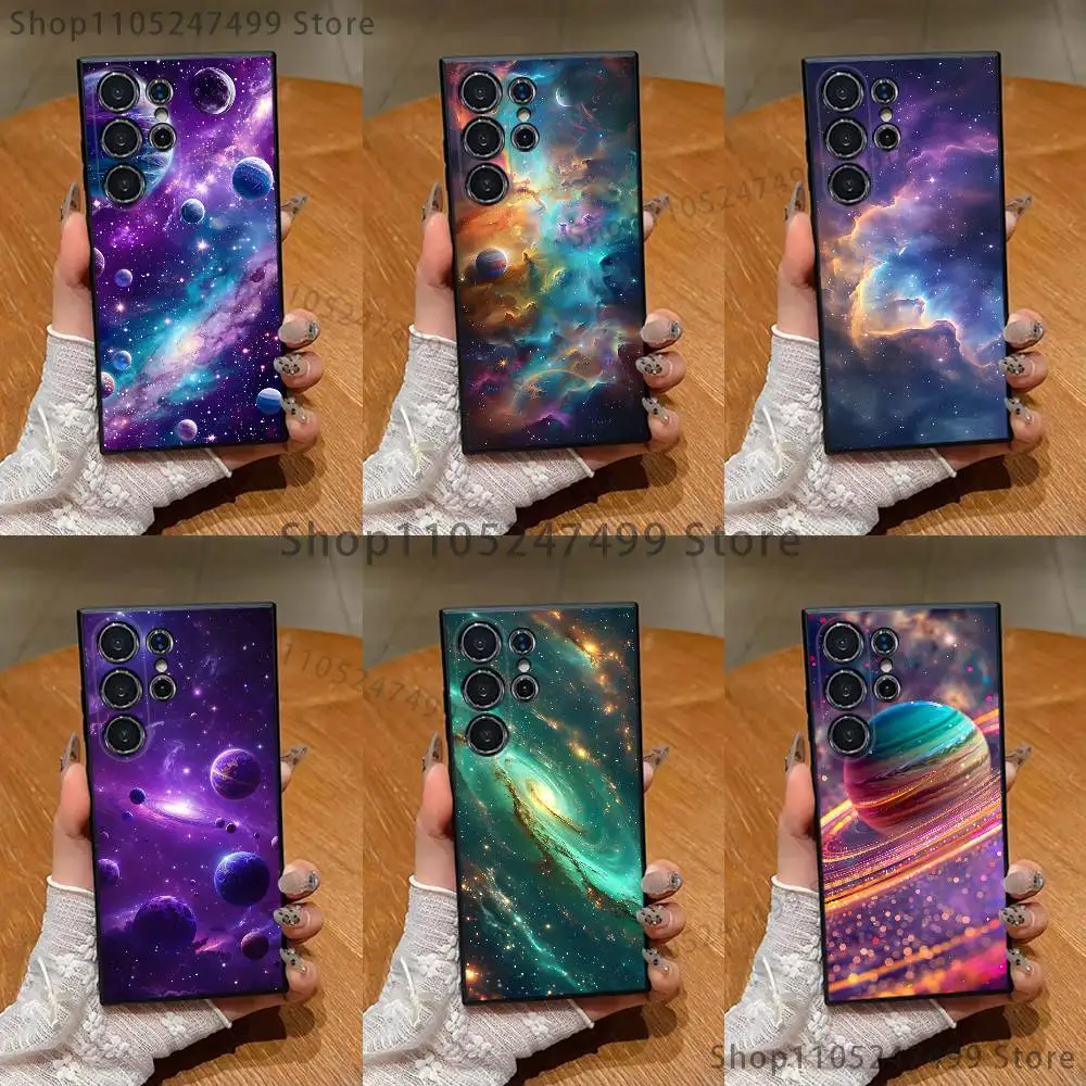

Uniberso Milky Way Galaxy Phone Case For Samsung S 25,24,23,22,30,21,10,9,Ultra,Plus,Lite,FE,4,5 G Black Soft Case