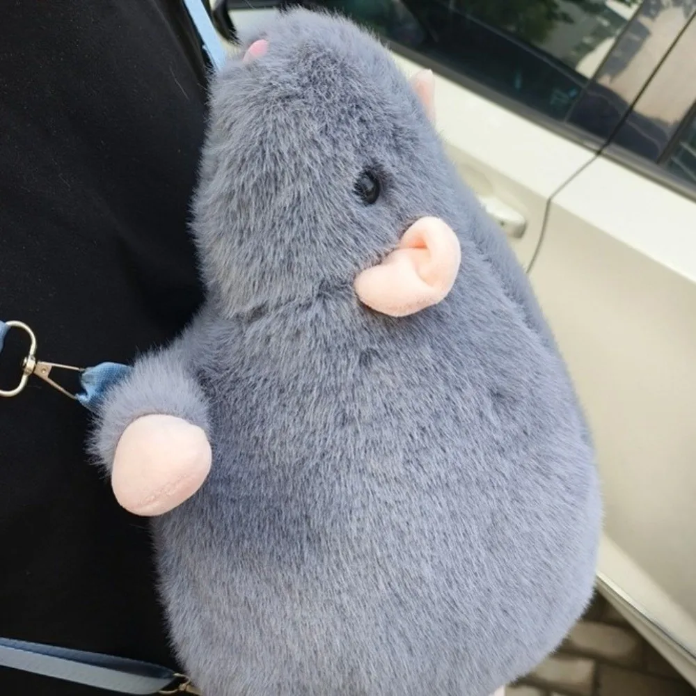 

Мягкий рюкзак с цветочной веткой и крысом, реалистичный дизайн, большая вместительная школьная сумка с фигуркой животного, серо-коричневого цвета, рюкзак с мультяшной мышью