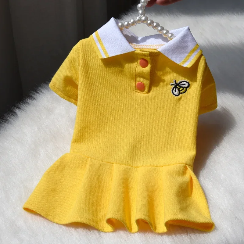 2021 Spring Summer Dresses for Small Dogs Puppy Clothes Cute Polo Student Cat Skirt Dress Princess Dog Clothing vestido perro