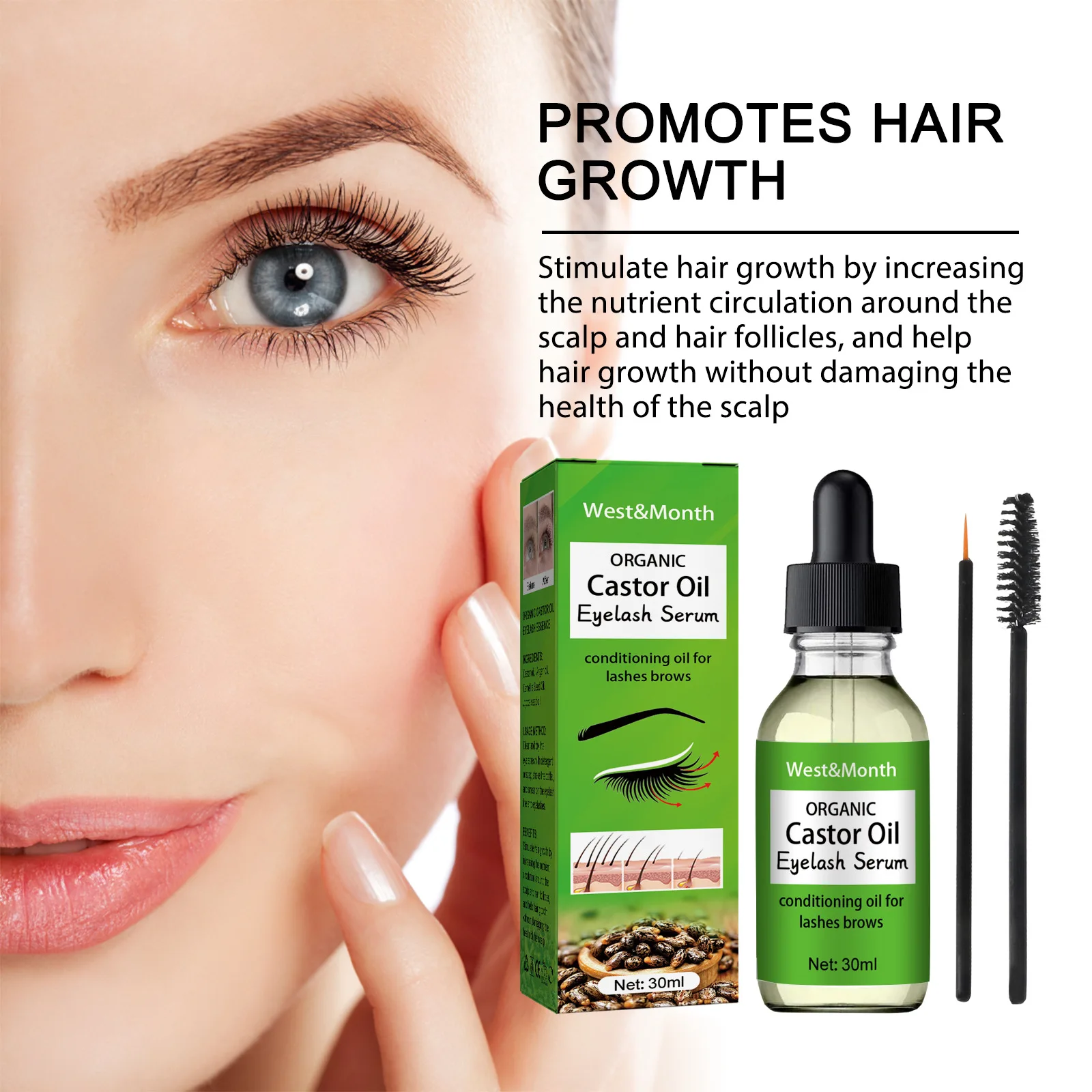 Castor Oil Eyelash Essential Growth Thick Longer Nourishing Enhancer Moisturize  Liquid Lash Extension Curl Without  Trace