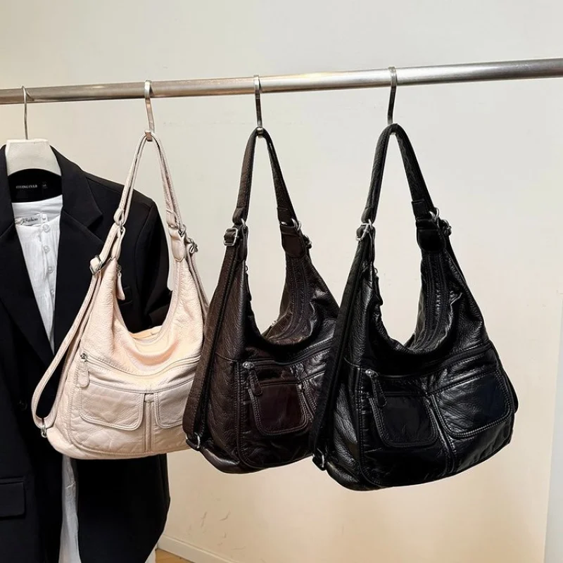 

Элегантная кожаная сумка-мессенджер для женщин, роскошная брендовая сумка через плечо, женская дизайнерская сумка-тоут с несколькими карманами