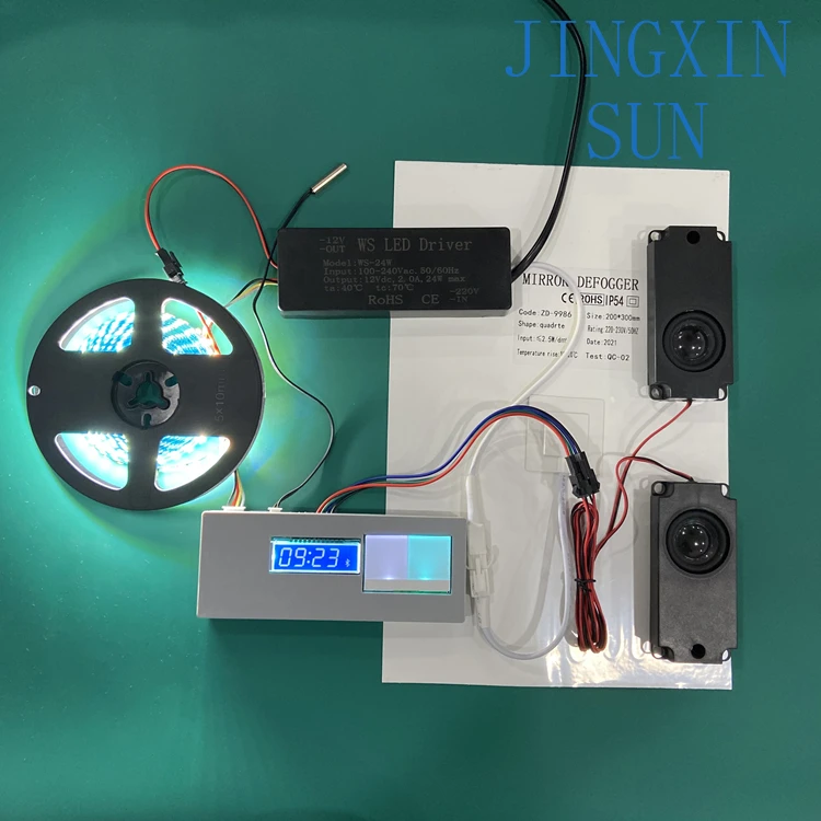 professional led light mirror touch sensor switch with bluetooth speaker bluetooth music mirror control touch sensor switch