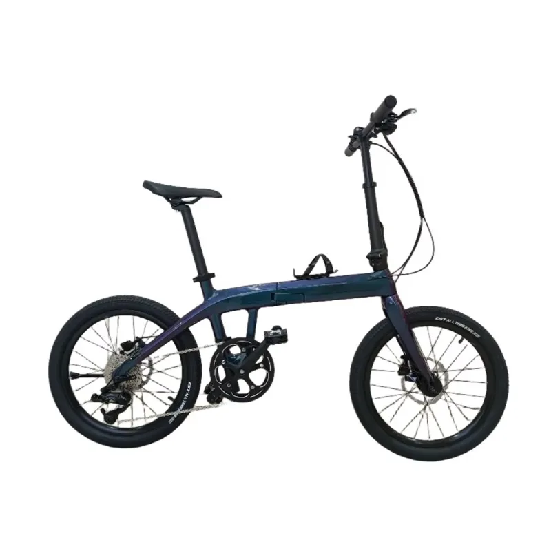 20-Inch Portable Carbon Fiber Folding Bike Bike Hydraulic Disc Brakes 8-gear Road Bike