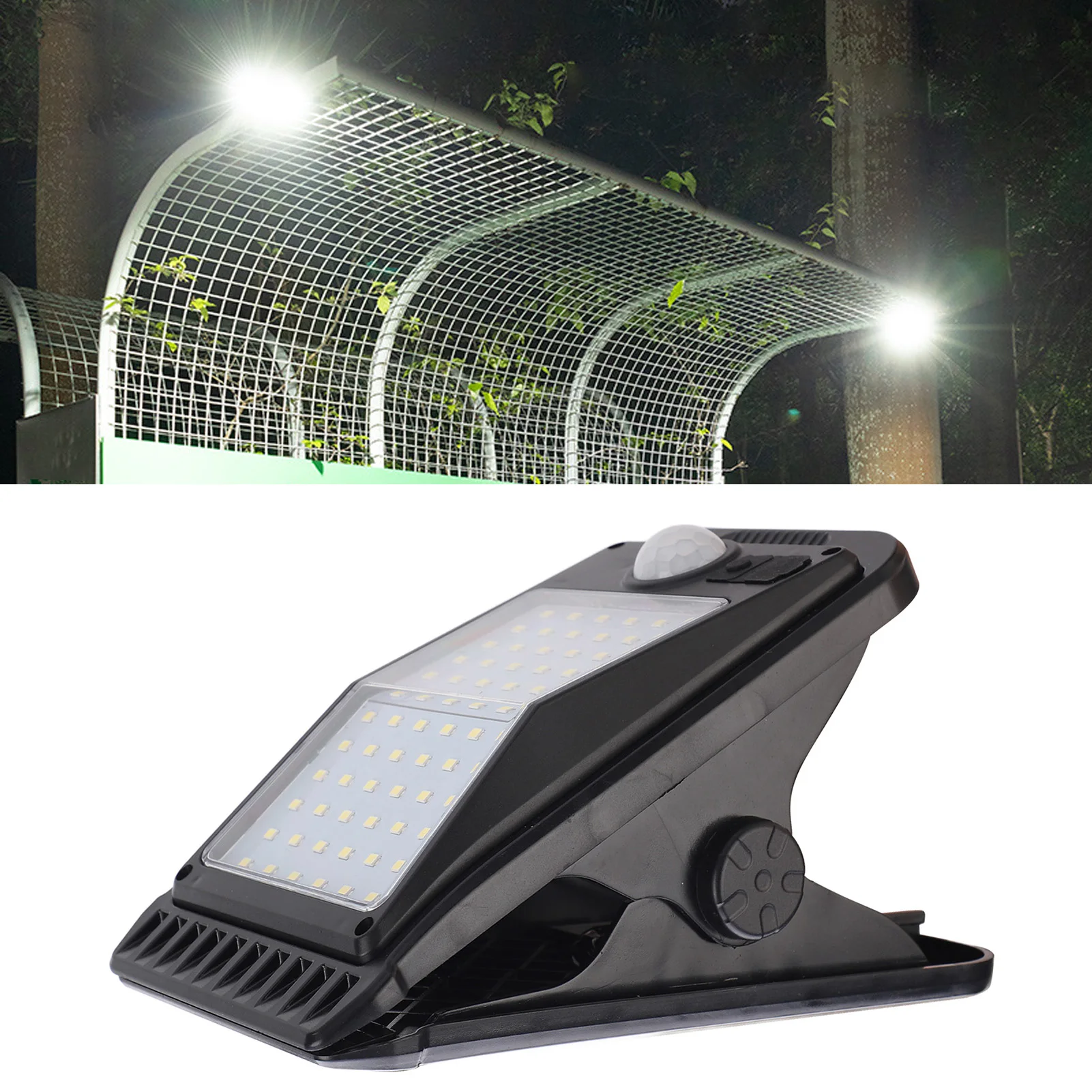 ZK30 Clip On Solar Motion Light 72 LED Beads IP65 Waterproof Portable Solar Lamps for Garden Yard Outdoor White Light