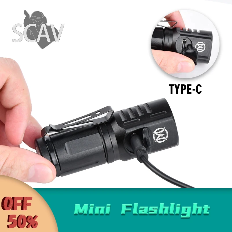 

WADSN High Lumens Usb Rechargeable Strong Light Variable Focus with Floodlight Mini Flashlight For Camping Outdoor Emergency