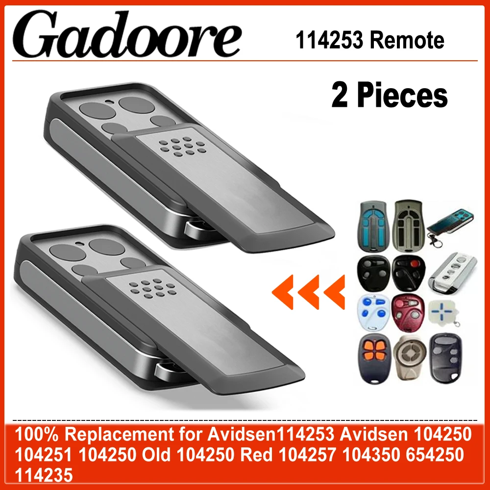 2 Pieces Avidsen 114253 Garage Door Remote Compatible with 433Mhz Avidsen 114253 104257 104251 Extel Thomson Garage Control