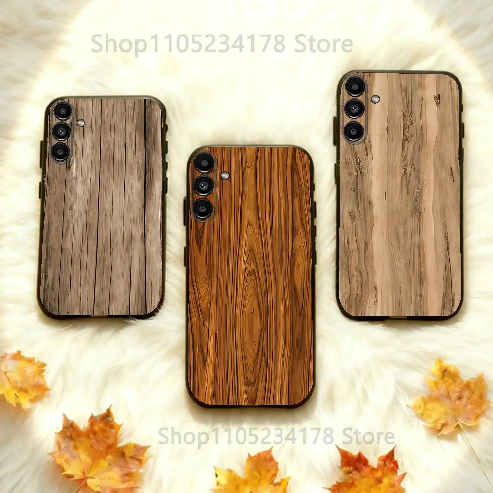 

Natural Warm Wood For Samsung Galaxy A73,52,32,71,41,53,31,72,22,5G,J7,Note,8,9 Soft Black Dust-proof Cover