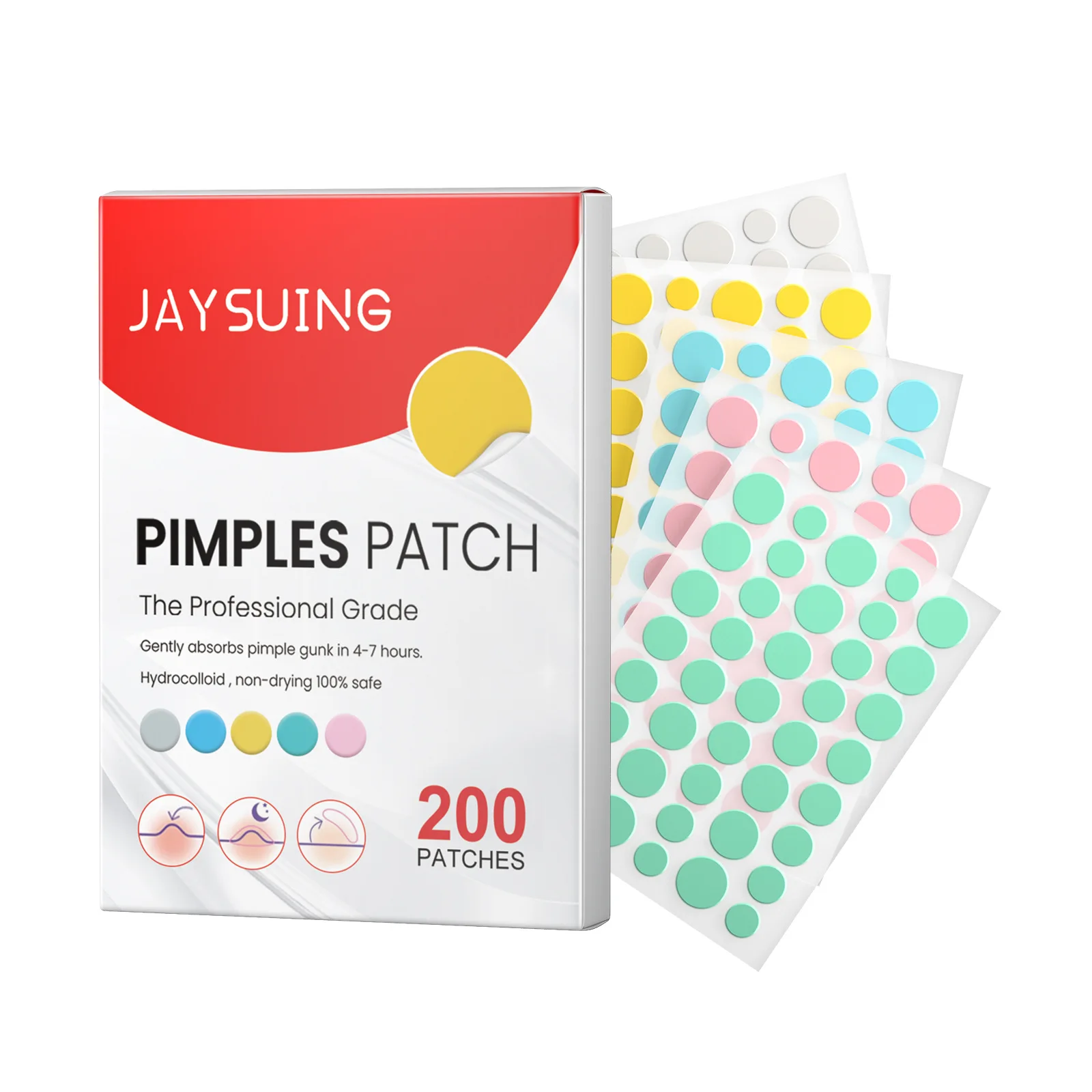 Colored A-cne Patch Blemish Sp-ot Face Mask Healing Absorbing Spo-t Waterproof Hydrocolloid Concealer Hidden Pim-ple Patch