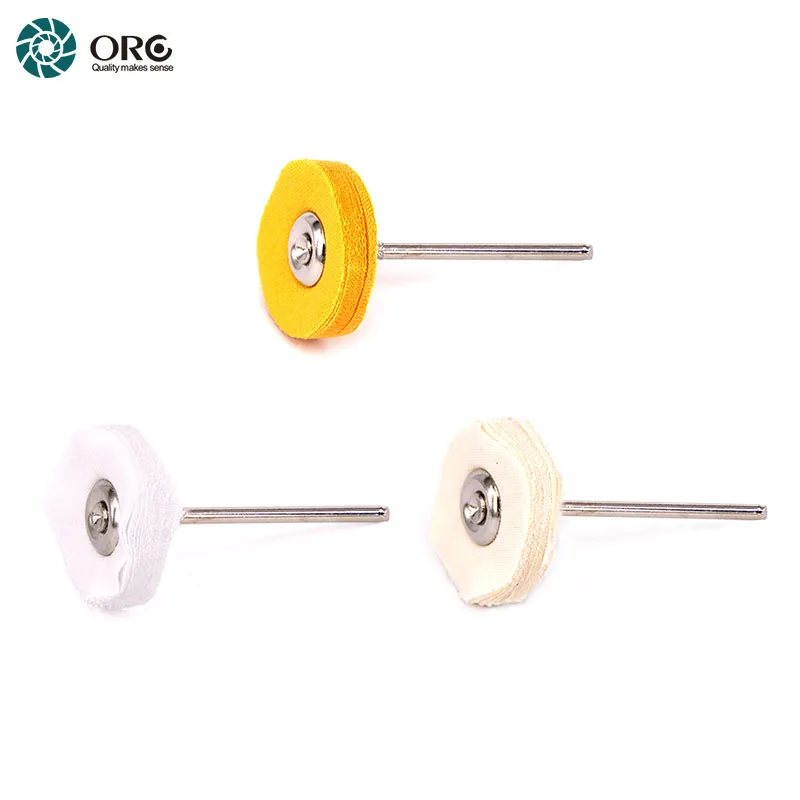 ORO Mounted Muslin Buffs Cotton Miniature Treated Jewelry Dremel Rotary Polishing Wheel with 2.35mm Shank