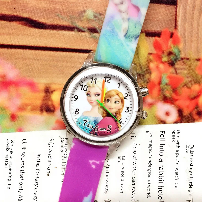 Reloj de cuarzo luminoso con estampado de dibujos animados Aisha, bonito reloj para niños, suministro de borde, 2024