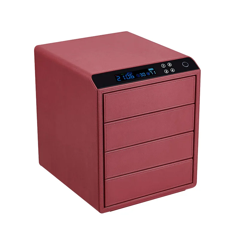 Smart Popular Jewelry Box Leather Storage Safe Box Cabinet Money Deposit Box for Earring Bracelet Necklace Ring Watch view 5