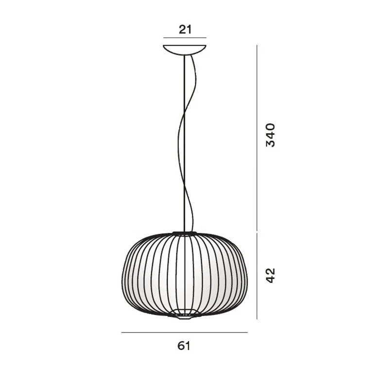 Imagem -03 - Moderno Minimalista Led Lâmpada Pingente Gaiola de Ferro Circular Ouro Foscarini Raios Lâmpada Pendurada Pequeno Lustre