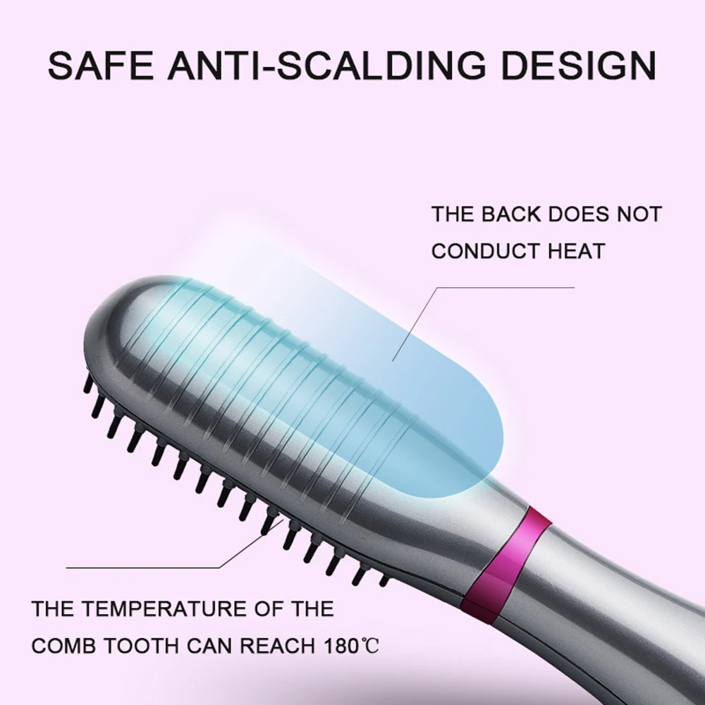 Electric Hair Dryer Comb Straightener Dual-purpose Hot Air Brush Ceramic Anti-ironing Blower Multi-function  Styling Tools