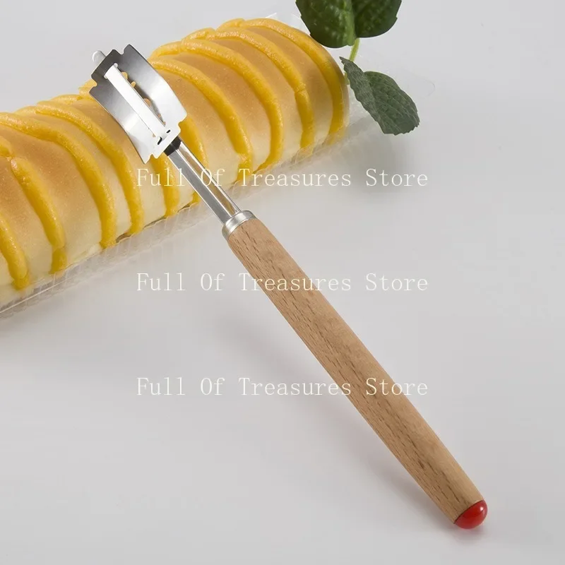 stainless steel bread scraper baking dough dividing knife bread grooming knife wooden handle baguette cutting knife set