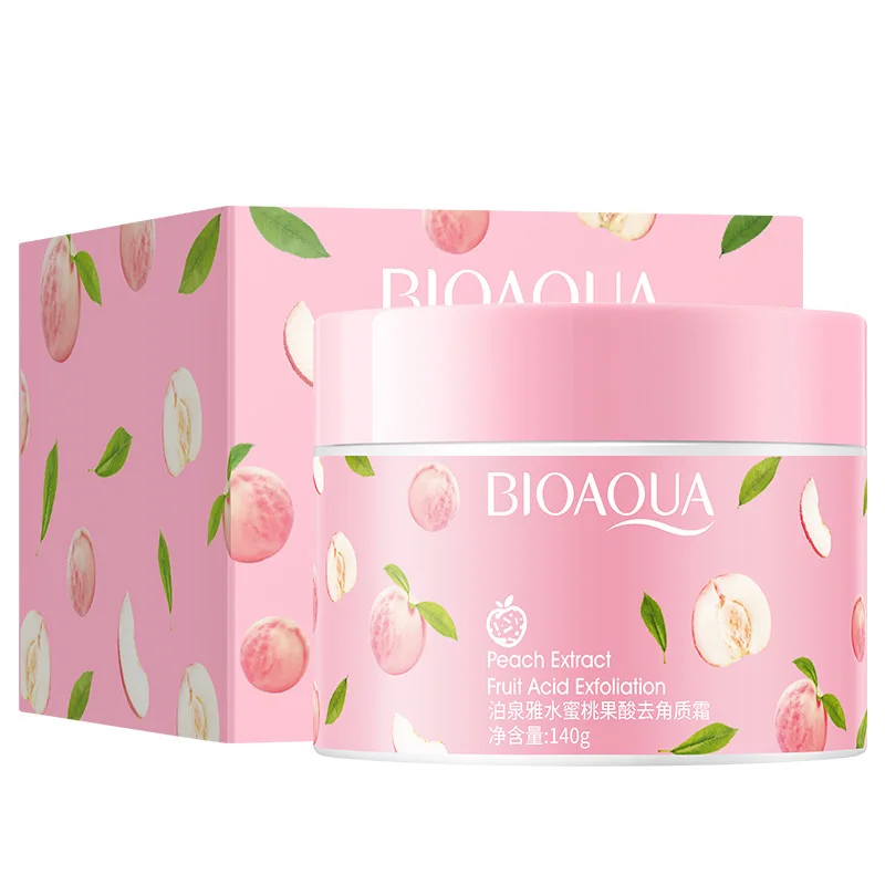 Bioaqua Peach fruit acid scrub clean pore water tender moist improve dry moisture to keratin