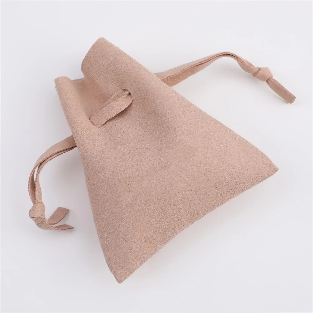 

Microfiber Jewelry Bag Khaki Necklace Storage Bag Jewelry Organizer Bag Beige Velvet Drawstring Pouch For Gift Giving Storage
