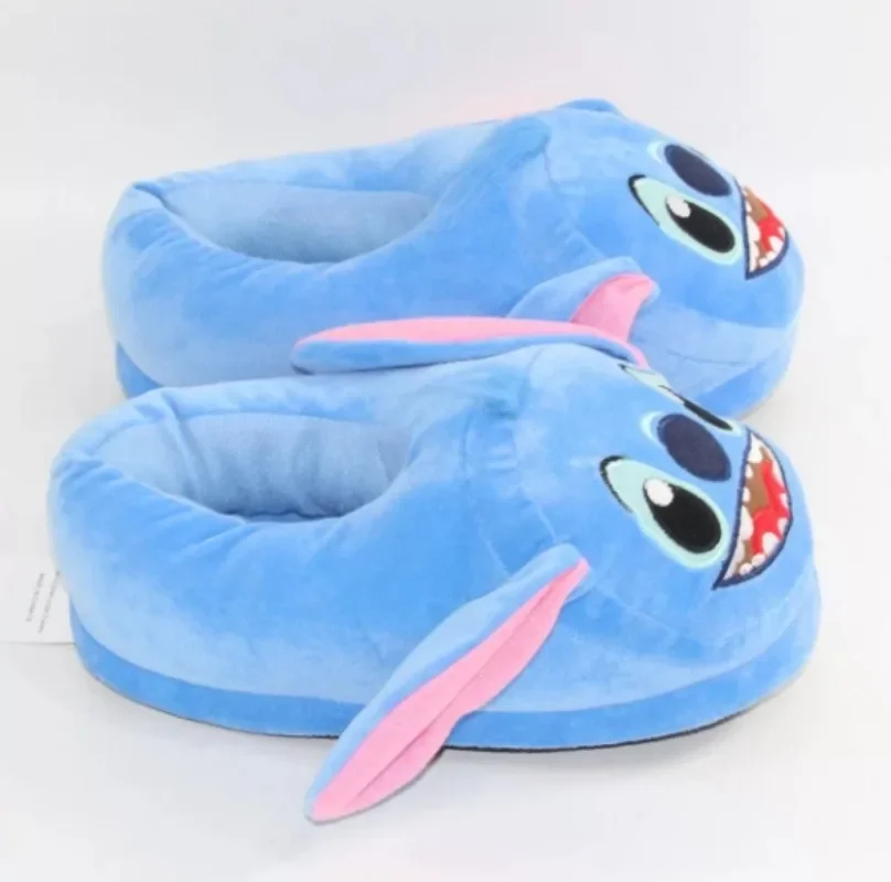 Stitch Disney Cotton Slipper Anime Cartoon Winter Warm Indoor Shoes Toys Plush Stuffed Home Slippers Woman Girl Christmas Gifts