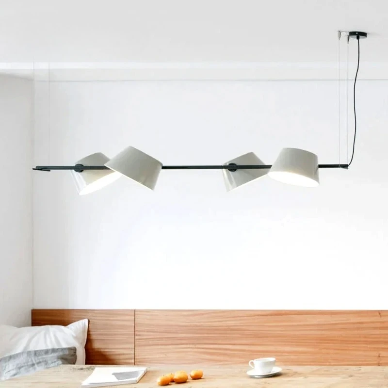 

Moden Minimalist Long Strip Pendant Lights Rotundity Wrought Iron Hanging Lamps Living Room Kitchen Island Restaurant Chandelier