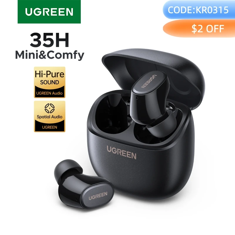 UGREEN Dots Wireless Earbuds Bluetooth 6.0 in Ear Buds Light Weight Headphones,Deep Bass Sound, 35H Play, Earphones With APP