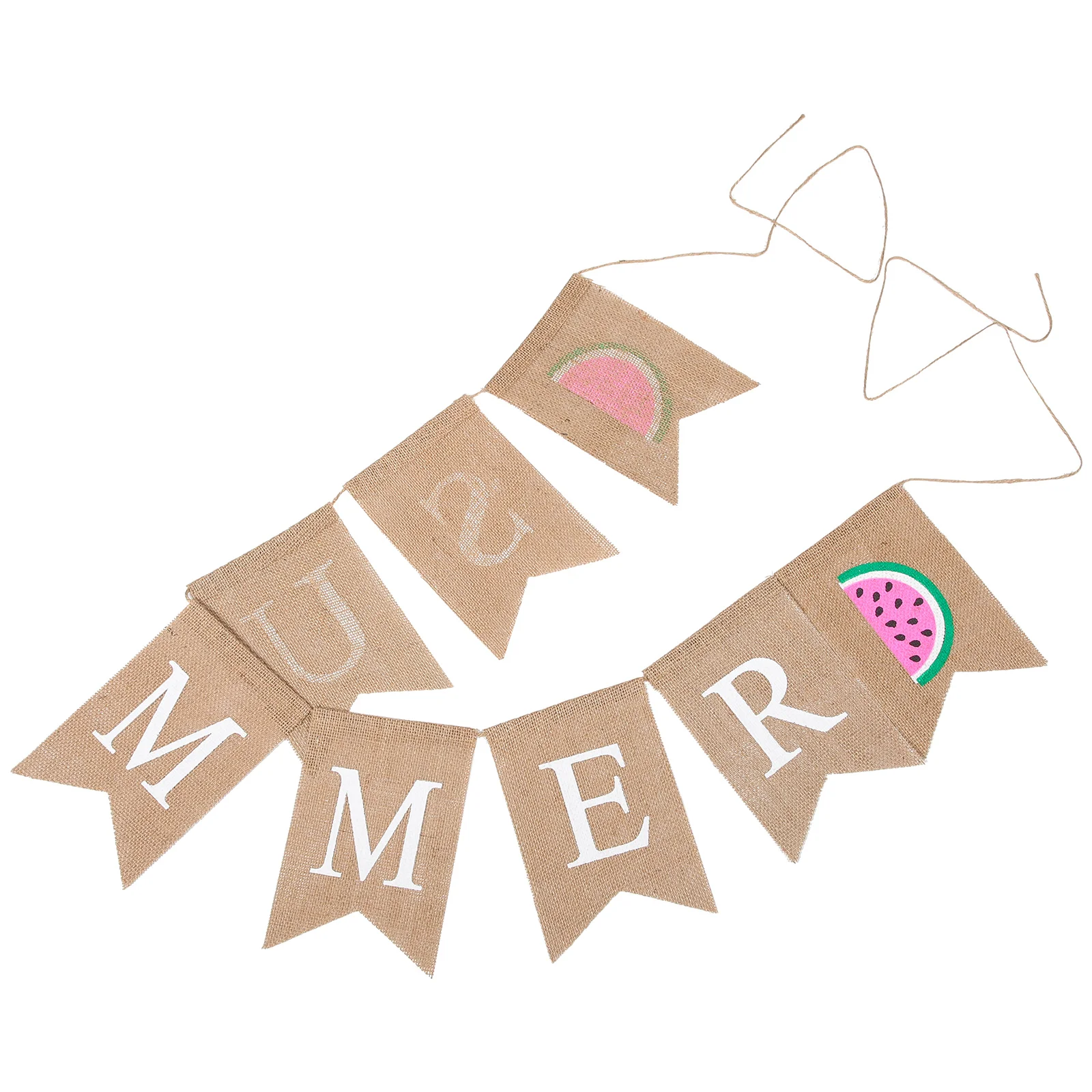 

1 pc Linen Party Decorations Summer Banner Flags Lovely Watermelon Pattern Hawaii Decoration Bright Colors Summer Atmosphere