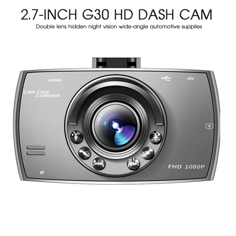 

G30 2.7"FHD Dash Cam Dual Lens Car DVR Camera Vehicle Recorder 1080P G-Sensor Camera Video Recorder Hidden Dash Cam Night vision