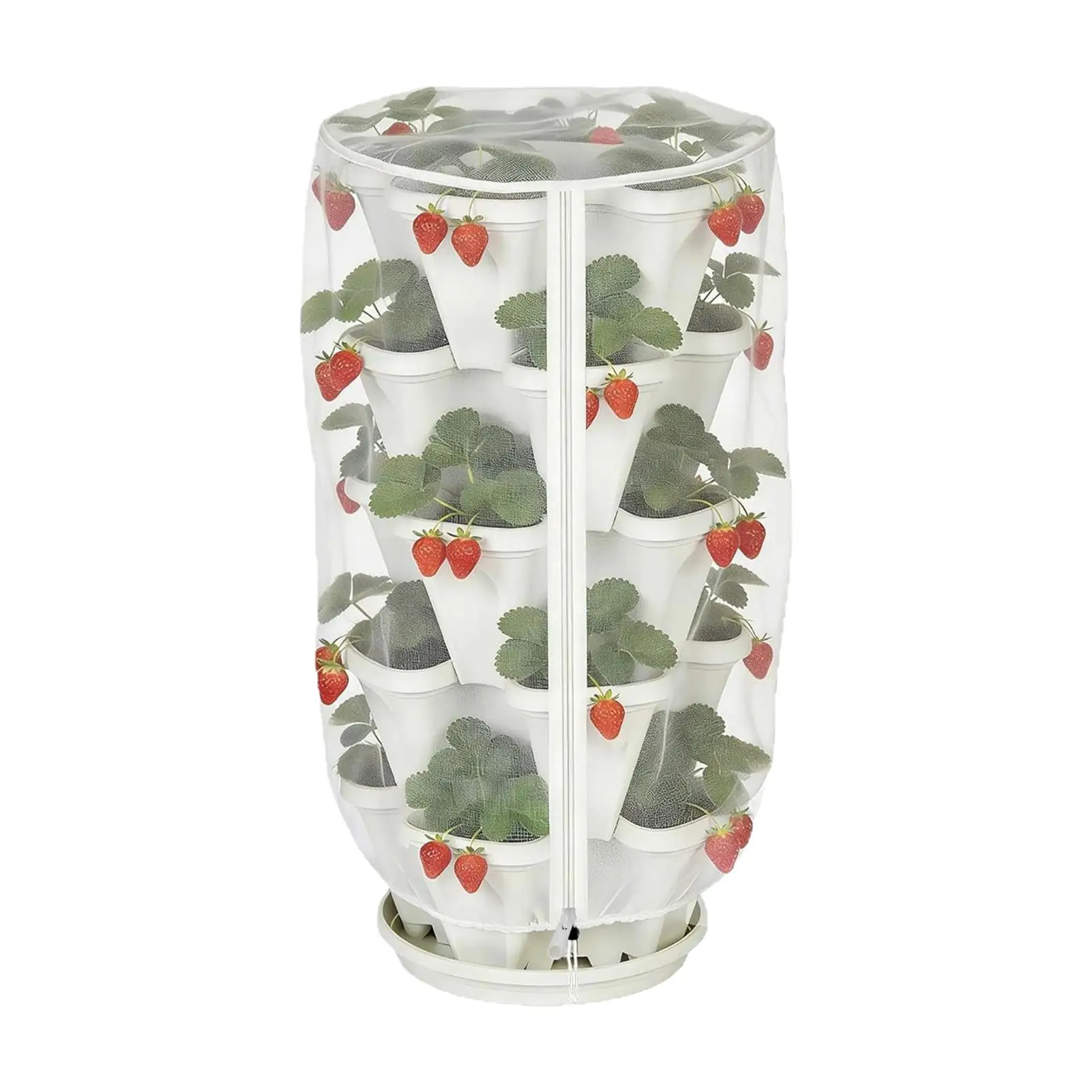 Seedling Dome Cover 60 Mesh Zipper Sleeve Net Translucent Plant Cover Tight Seal Adjustable Bottom Drawstring Protector