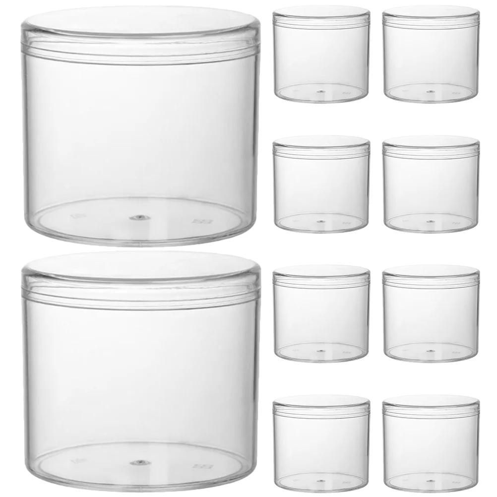 

15Pcs Clear Plastic Round Jars Airtight Containers for Grains Cereal Kitchen Canisters with Lids Plastic Storage Jar