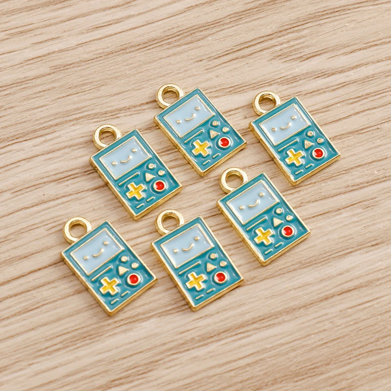 Tusember 10 Stück süße Emaille Gamepad Charms Spielkonsole Anhänger Diy Erkenntnisse Kawaii Schlüsselanhänger Armbänder Ohrringe für Kinder – Detail 2